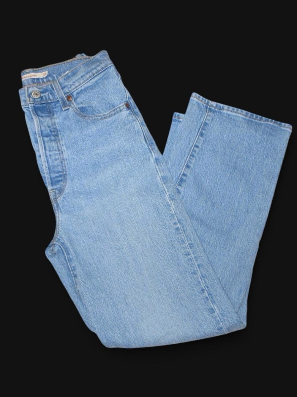 Levi’s Premium Ribcage Straight Jeans W25 L27 Light Wash High Rise